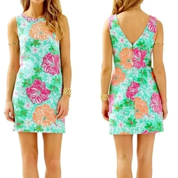Lilly Pulitzer Eden Shift Dress in Poolside Blue Beach Walk - Picture 1 of 13